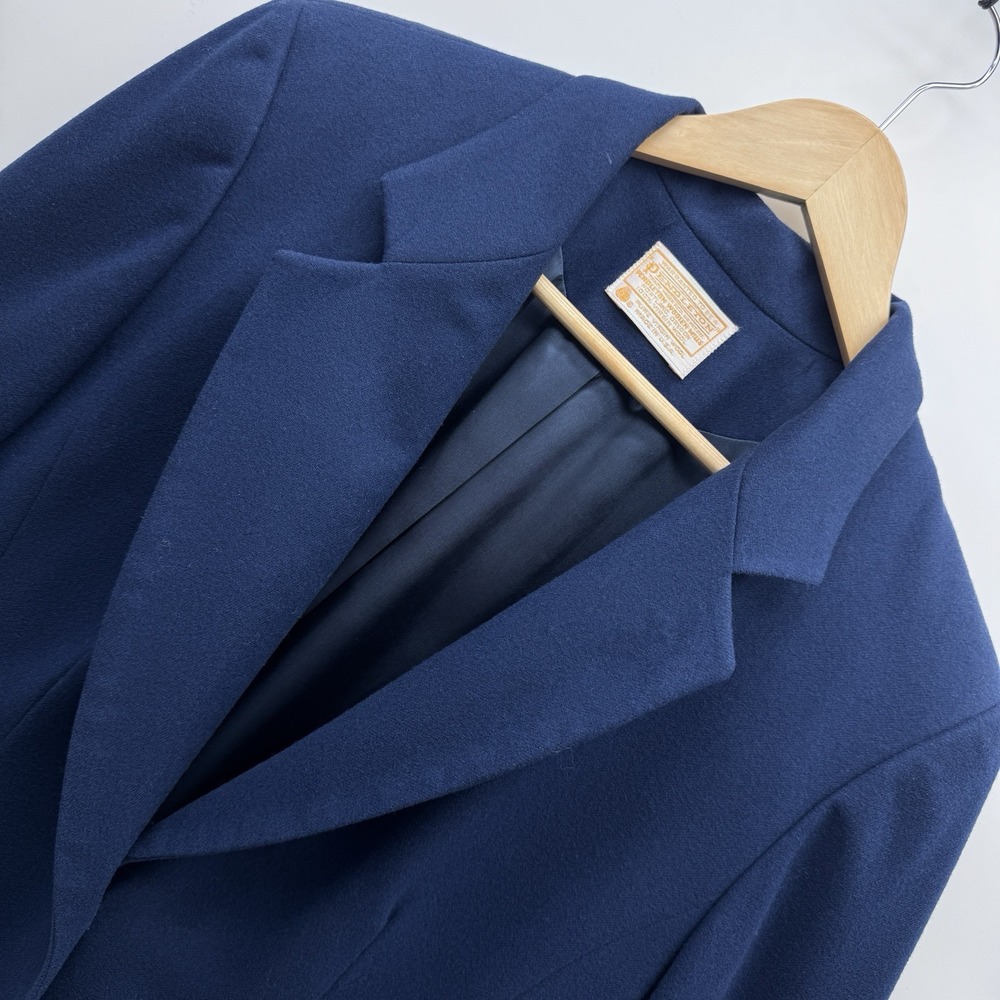 VTG Pendleton Women's Blazer Jacket Royal Blue Virgin Wool Double Button Size 12